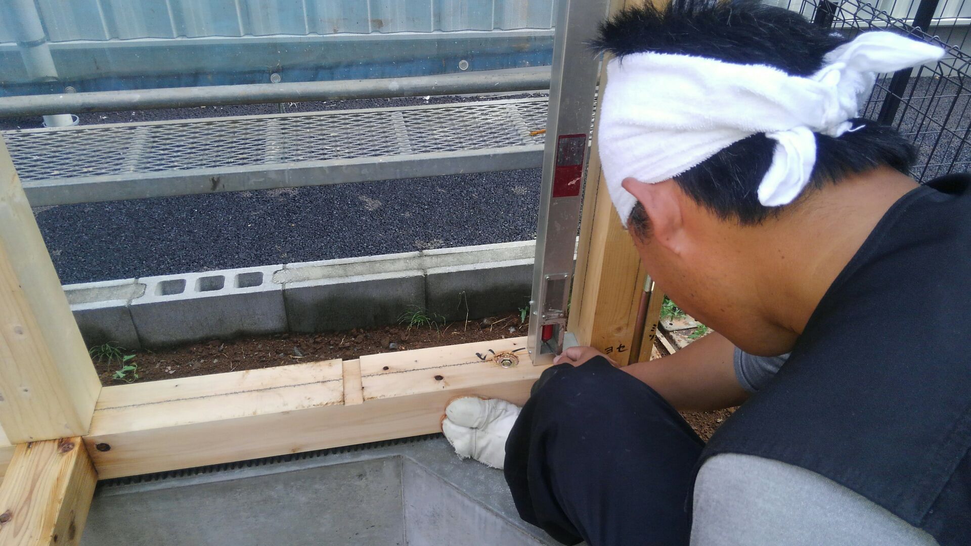 建物の歪みをキッチリとります。これも、重要な作業です。