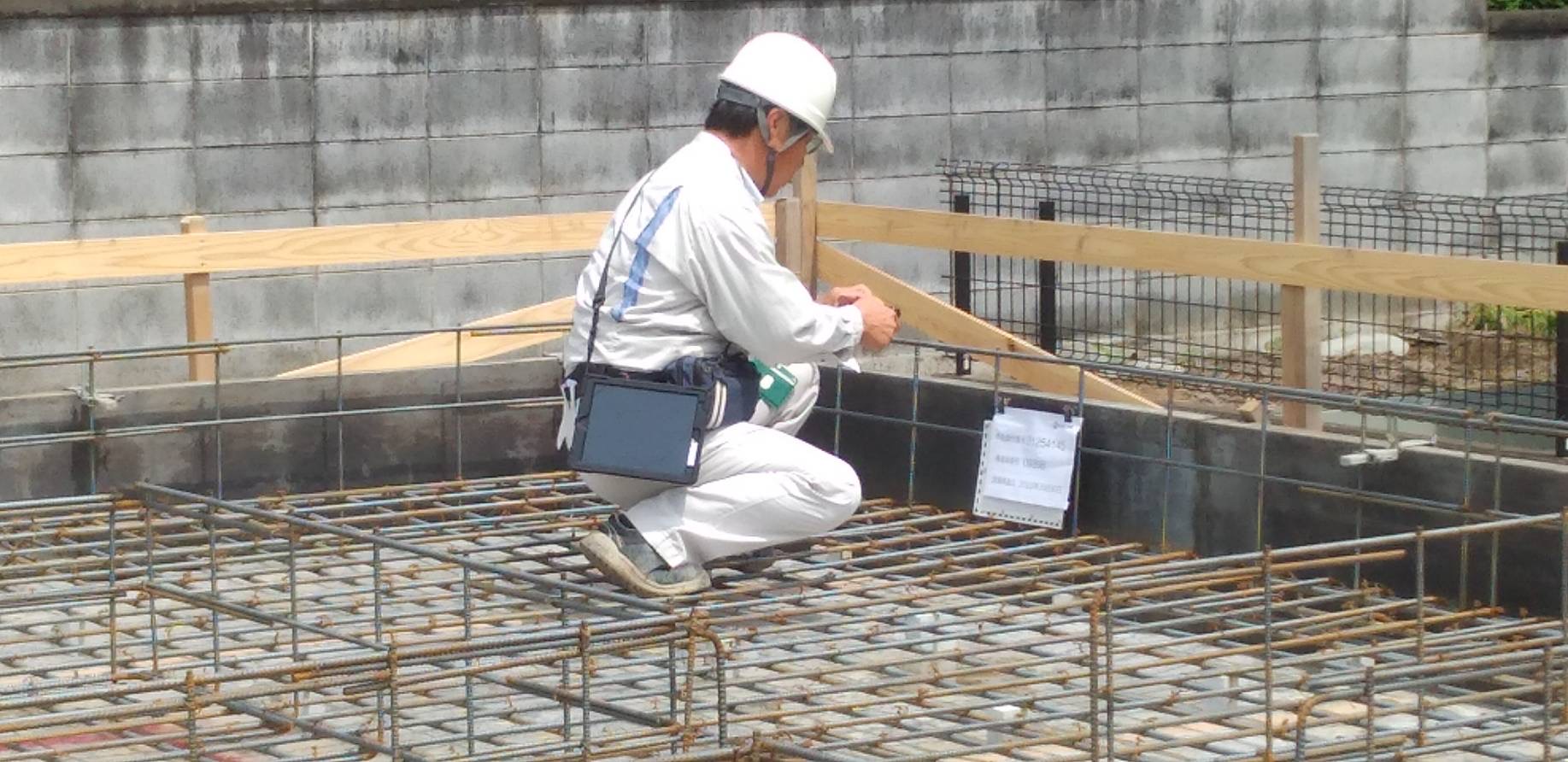 鴻巣市K様邸配筋検査の様子