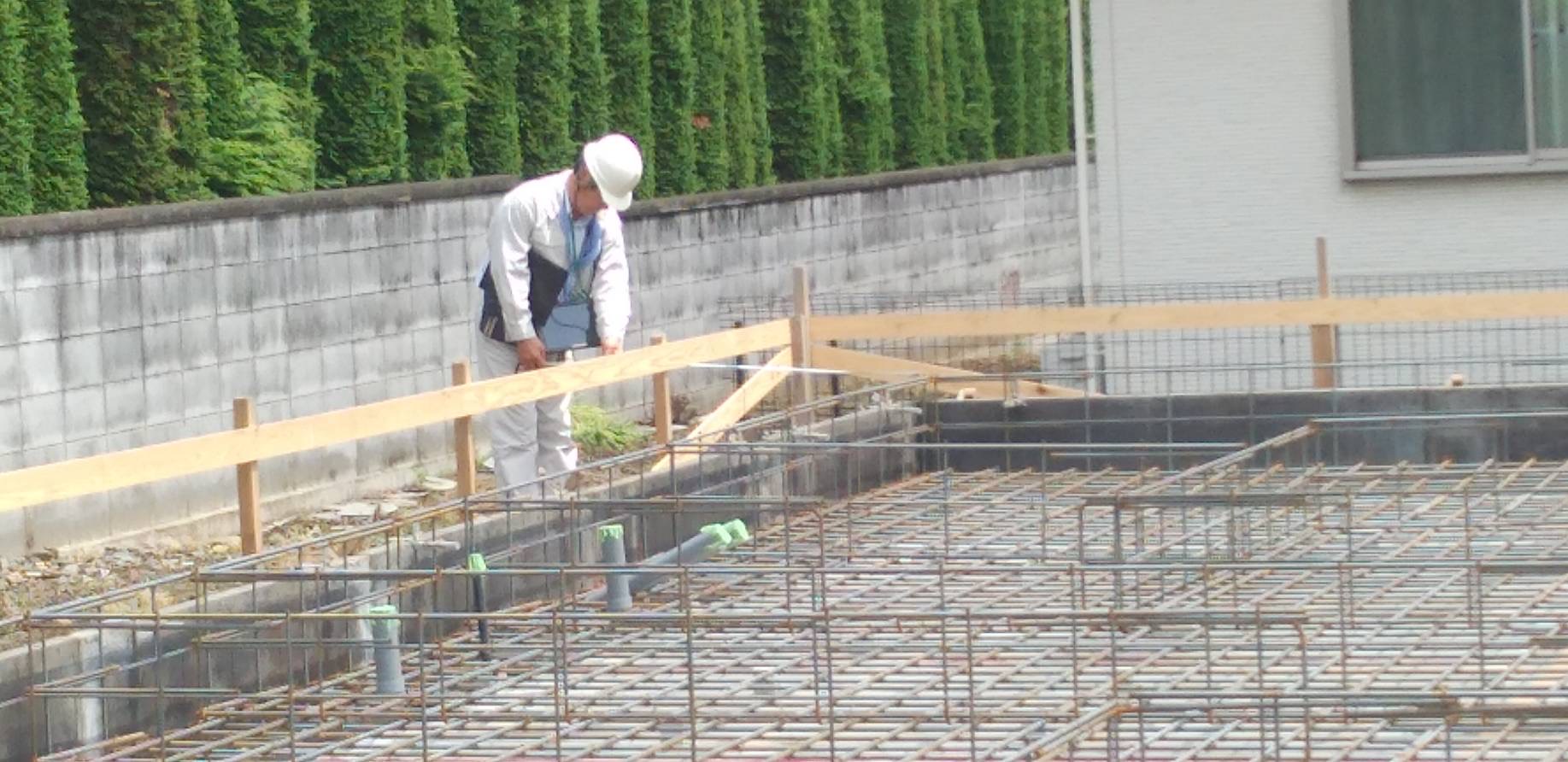 鴻巣市K様邸配筋検査の様子