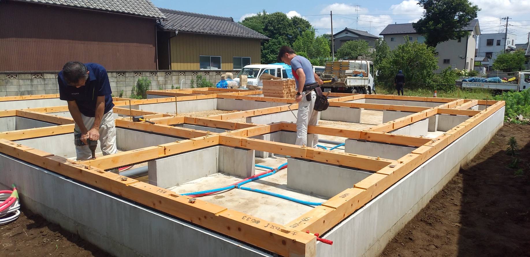 白岡市O様邸土台敷き